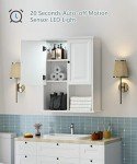 Wall-Mounted Bathroom Cabinet with LED Light