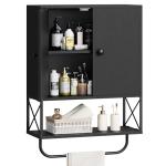 Farmhouse Wall-Mounted Bathroom Cabinet with Towel Rack