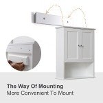 White Wall-Mounted Bathroom Cabinet Over Toilet