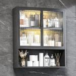 Wall-Mounted Bathroom Cabinet with LED Glass Doors