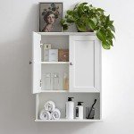 White Wall-Mounted Bathroom Cabinet Over Toilet