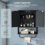 Farmhouse Wall-Mounted Bathroom Cabinet with Towel Rack