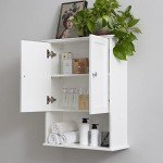 White Wall-Mounted Bathroom Cabinet Over Toilet