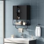 Farmhouse Wall-Mounted Bathroom Cabinet with Towel Rack