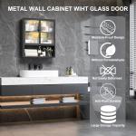 Wall-Mounted Bathroom Cabinet with LED Glass Doors