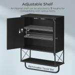 Farmhouse Wall-Mounted Bathroom Cabinet with Towel Rack