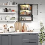 Wall-Mounted Bathroom Cabinet with LED Glass Doors