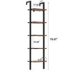 5-Tier Industrial Wall-Mounted Ladder Bookcase