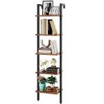 5-Tier Industrial Wall-Mounted Ladder Bookcase