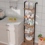 5-Tier Industrial Wall-Mounted Ladder Bookcase