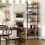 Aboxoo 5-Tier Wall-Mounted Ladder Shelf – Black