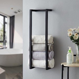 Wall-Mounted Towel Rack for Small Bathrooms