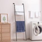 Stylish Black Blanket Ladder and Towel Rack