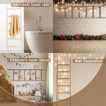 Rustic 6-Tier Blanket Ladder for Home Decor
