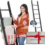 6-Tier Rustic Blanket Ladder - Black