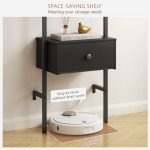 4-Tier Wooden Ladder Shelf with Drawers