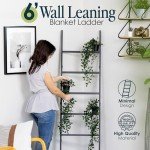 6-Tier Rustic Blanket Ladder - Black