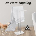 2-Tier Standing Towel Rack with Marble Base