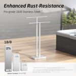 2-Tier Standing Towel Rack with Marble Base