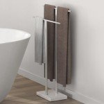 2-Tier Standing Towel Rack with Marble Base