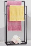 39'' Tall 2-Tier Standing Towel Rack with Shelves