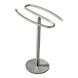 Brushed Nickel Free-Standing Hand Towel Holder