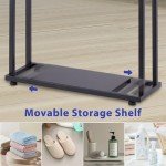 39'' Tall 2-Tier Standing Towel Rack with Shelves