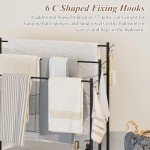 3-Tier Freestanding Towel Rack with Hooks