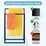 2-Tier Free Standing Towel Rack with Shelves