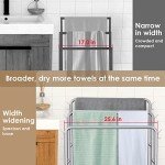 40" Free Standing Towel Rack with Baskets and Hooks
