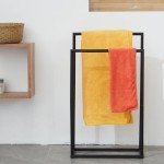 2-Tier Free Standing Towel Rack with Shelves