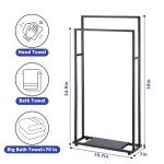 39'' Tall 2-Tier Standing Towel Rack with Shelves