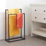 2-Tier Free Standing Towel Rack with Shelves