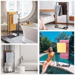 39'' Tall 2-Tier Standing Towel Rack with Shelves