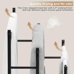 3-Tier Freestanding Towel Rack with Hooks