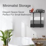 Wall-Mounted Metal Towel Rack with Wooden Shelf