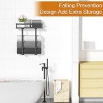 Wall-Mounted Metal Towel Rack with Wooden Shelf