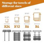 Wall-Mounted Metal Towel Rack with Wooden Shelf