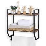 Rustic Wall-Mounted Bathroom Shelf with Towel Bar