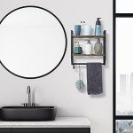 Rustic Wall-Mounted Bathroom Shelf with Towel Bar