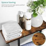 Wall-Mounted Towel Rack with Wooden Shelf & Hooks