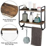 Rustic Wall-Mounted Bathroom Shelf with Towel Bar