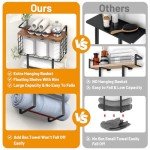 34" Wall-Mounted Towel Rack with Shelf & Basket