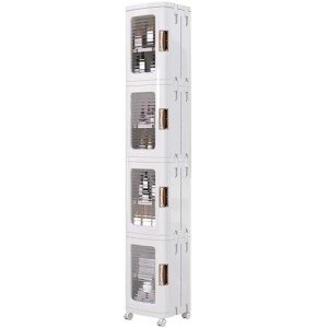 VECELO Slim 4-Tier Storage Cabinet on Wheels