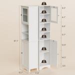 Gizoon 67" Tall White Bathroom Storage Cabinet