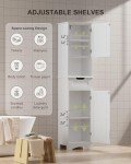 67" Tall White Storage Cabinet with Adjustable Shelves