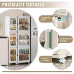 VECELO Slim 4-Tier Storage Cabinet on Wheels