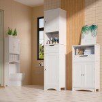 67" Tall White Storage Cabinet with Adjustable Shelves