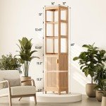 68'' Tall Narrow Storage Cabinet with Adjustable Shelves
