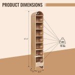67” Tall Arched Bathroom Storage Cabinet